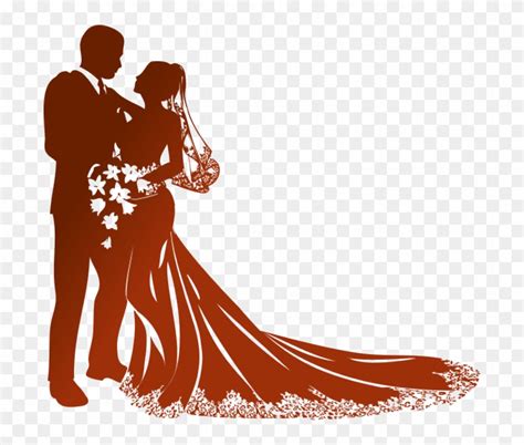 Black and White Bride and Groom Clipart. Vector illustration of - Clip ...