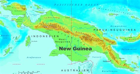 New Guinea physical map