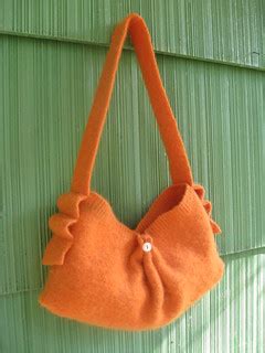 Recycled sweater purse (orange) | What to do when an old swe… | Flickr