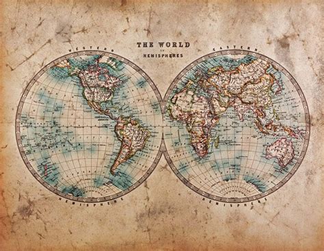 Download Vintage World Map On Old Paper Wallpaper | Wallpapers.com