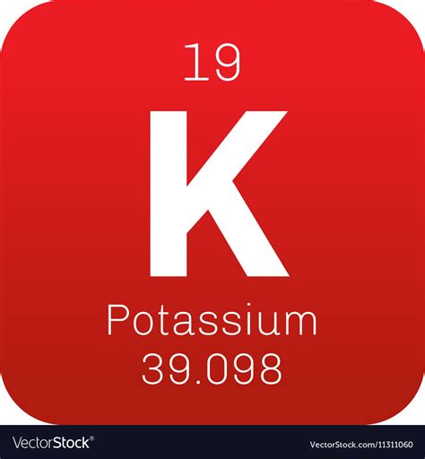 Potassium chemical element Royalty Free Vector Image