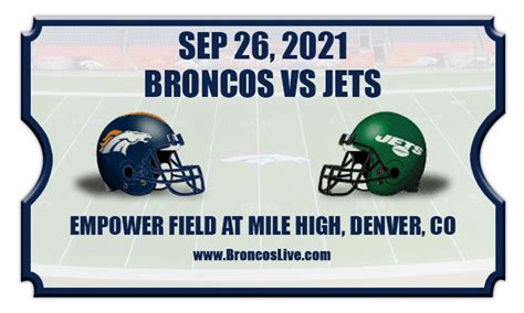 Denver Broncos vs New York Jets Football Tickets | 09/26/21