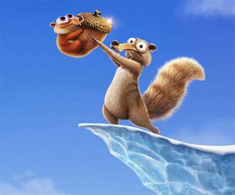 Download Ice Age Dawn Of The Dinosaurs Scrat With Acorn Wallpaper | Wallpapers.com