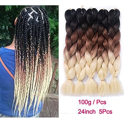 LELINTA Beasuty Braiding Hair Extensions Synthetic Fiber for Twist Jumbo Ombre Braiding Hair ...