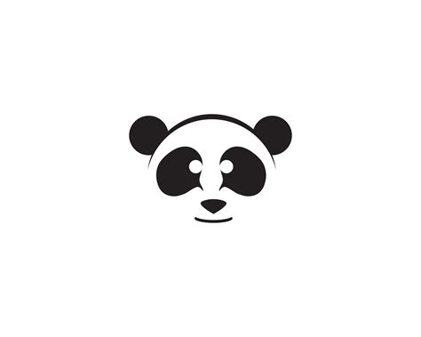 panda logo black and white head 599850 Vector Art at Vecteezy