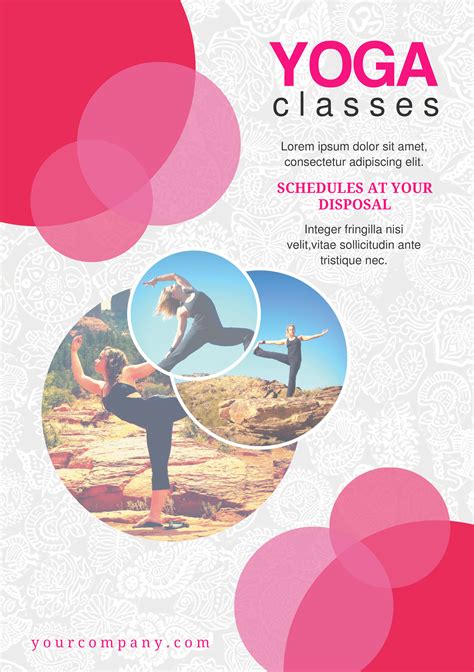 Yoga classes A5 promotional flyer. http://premadevideos.com/a5-flyer-template-gallery/ Yoga ...