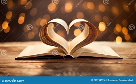 An Opened Book with Heart-shaped Pages Stock Illustration ...