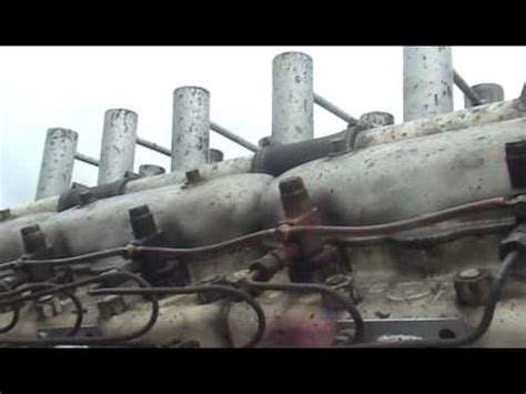 DIESEL V12 GERMAN WW11 TIGER TANK ENGINE RUNNING OPEN PIPES - YouTube