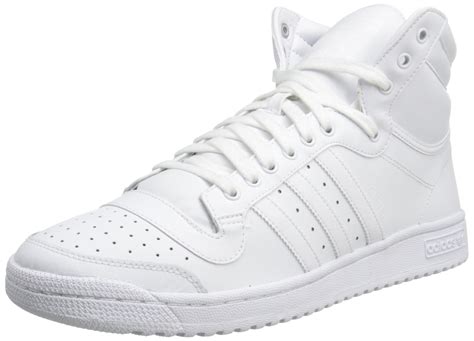 adidas Originals Leather Top Ten Hi S Basketball Shoes in White/White ...