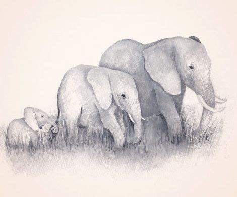Dad, mom and baby elephant drawing | Elephant painting canvas, Elephant painting, Baby elephant ...