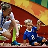 Shannon Boxx snuggled her daughter, Zoe, 16 months, right after the | USA Women's Team Soccer ...