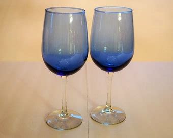Blue Crystal Wine Glasses | Etsy