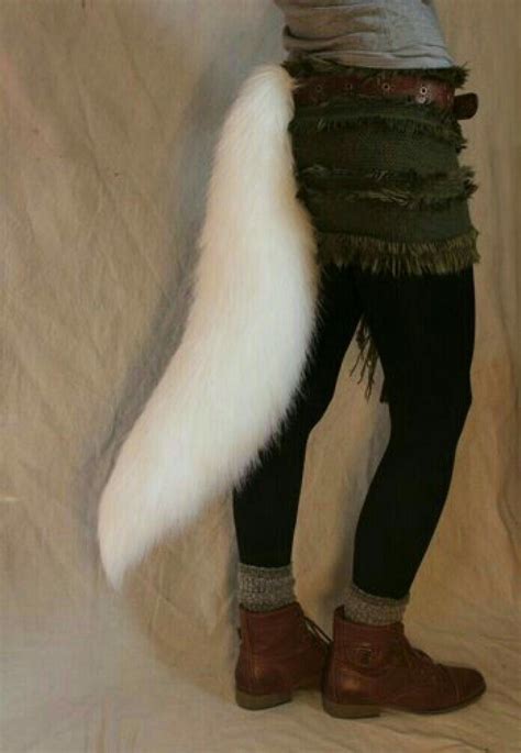 Therian white wolf tail | Wolf tail, Fur costume, Cute halloween costumes