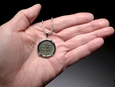 LARGE ANCIENT TURKISH ZENGID DYNASTY ISLAMIC BRONZE COIN PENDANT IN STERLING SILVER *CPM9 - John ...