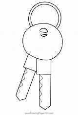 Key Coloring Page sketch template