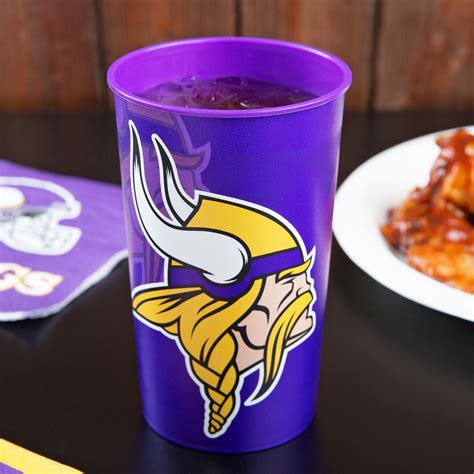 Creative Converting 119518 Minnesota Vikings 22 oz. Plastic Souvenir Cup - 20/Case