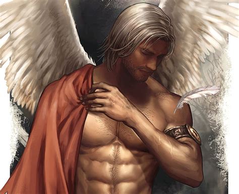 Fantasy, Angel, Cute, Feather, Man, Sad, White Hair, Wings, HD ...