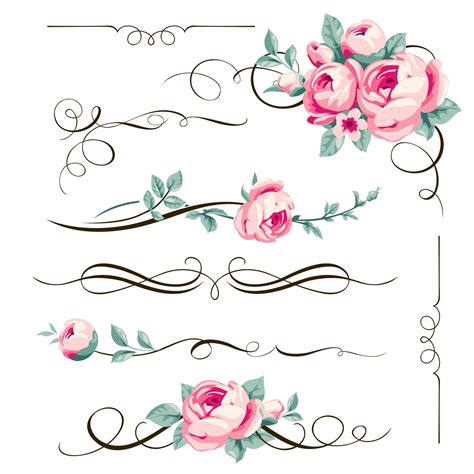 Classic Calligraphy Floral Designs 2415482 Vector Art at Vecteezy