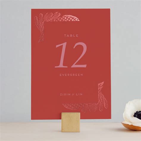 Fiery Foil-Pressed Table Numbers by Ghia Designs | Minted