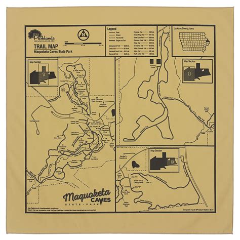 Maquoketa Caves State Park Trail Map Bandanna – Iowa Parklands