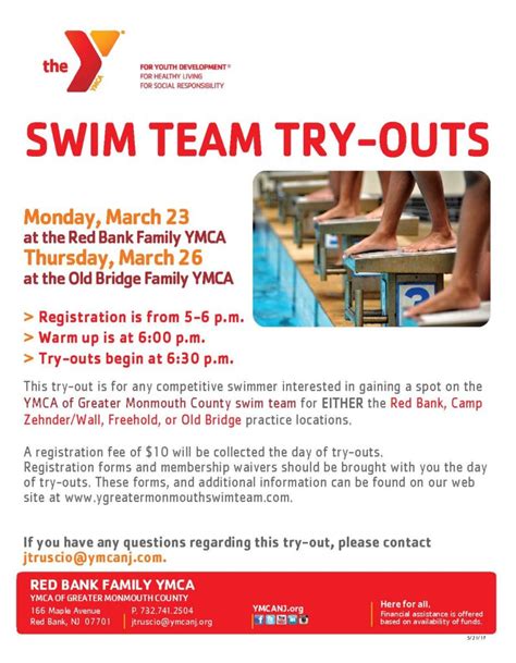 Swim Team Try-Outs - YMCA of Greater Monmouth County