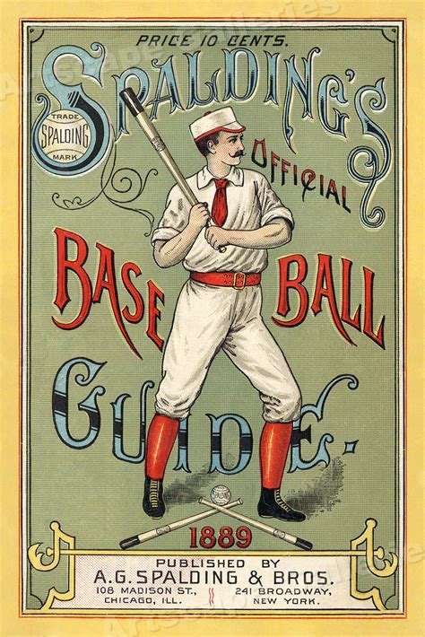 1889 Spalding's Baseball Guide Cover Classic Sports Poster - 24x36 | eBay