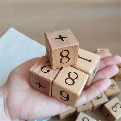 24 Wooden Blocks With Numbers Math Wooden Blocks Kids - Etsy