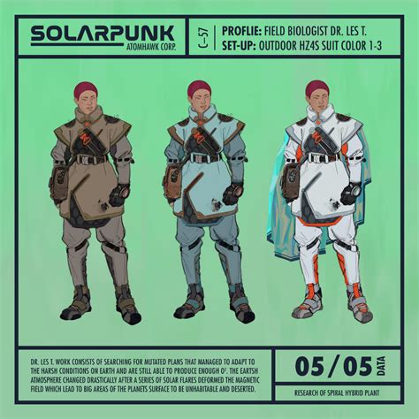 Solarpunk Biologist, Dominik Gümbel | Character design, Character inspiration, Game inspiration