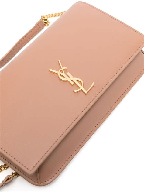 Saint Laurent Logo-plaque Detail Phone Holder In Neutrals | ModeSens