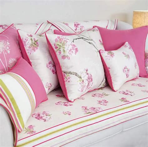 Aliexpress.com : Buy Elegant pink flower stripes jacquard pillow/almofadas case 45 50 60 girl ...