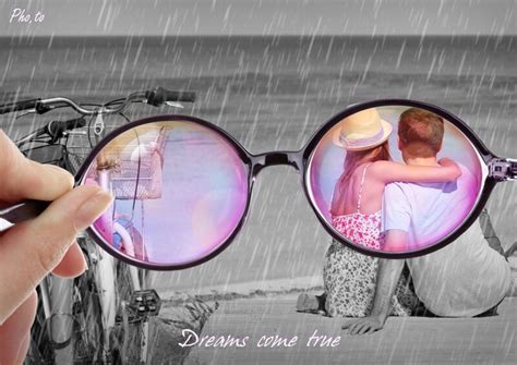 Dreamy photo effect: look through rose-colored glasses