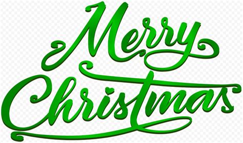 HD 3D Green Merry Christmas Calligraphy Text Logo PNG | Citypng