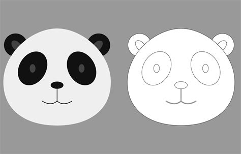 personaje de dibujos animados de cara de panda. lindo contorno panda animal cara libro para ...