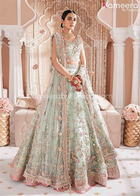 Pakistani Bridal Dress in Choli Lehenga Design Online 2021 – Nameera by Farooq