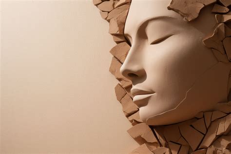 Soft Tonal Transitions: A Conceptual Minimalist Sculpture of a Face in ...