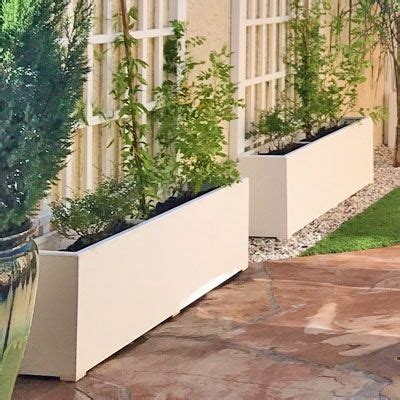 Large Rectangular Planters White | Large outdoor planters, Modern ...