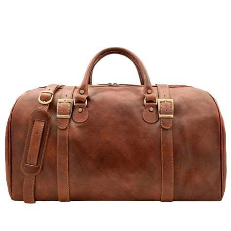 Leather Duffle Bag | Vintage Leather Suitcase | Italian Leather Luggage