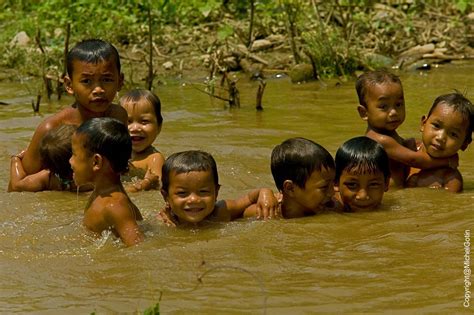 #Laos - Children Swimming © Michel Gotin