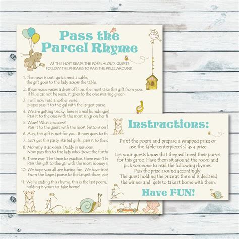 Pass The Parcel Rhyme Printable Pass The by GraphicWispPrints ...