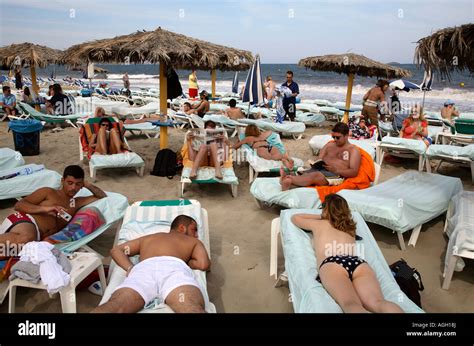 Young people relaxing at the Bora Bora Disco Beach, Ibiza, Spain Stock Photo - Alamy