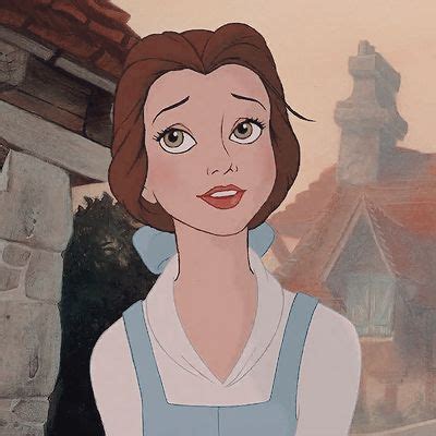 an animated image of a woman standing in front of a castle