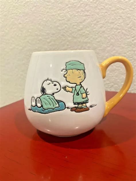 PEANUTS SNOOPY CHARLIE BROWN DOCTOR NURSE THANK YOU COFFEE CUP/MUG 16 oz. ~NEW~ $21.99 - PicClick
