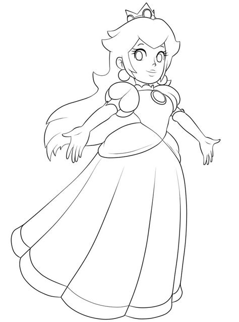 Princess Peach Lineart by Bloommagic on DeviantArt