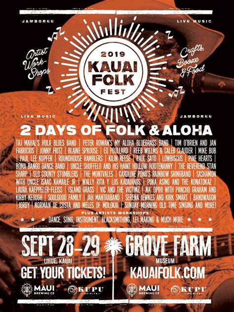 Kauai Folk Festival Lineup: Taj Mahal & Peter Rowan to Headline Debut ...