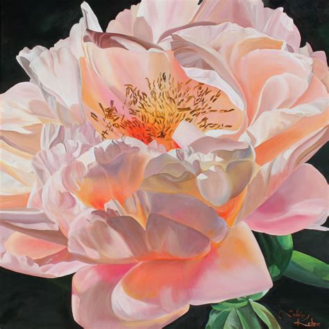 Peony's Glow $5675 150x150cm oil on Linen canvas This is a large ...