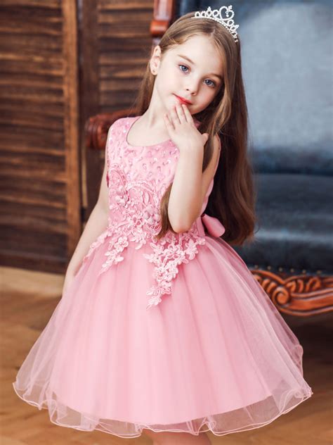 Flower Girl Dresses Jewel Neck Sleeveless Lace Kids Social Party ...