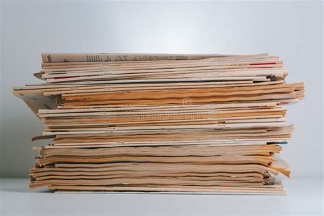 Stack of old newspapers stock photo. Image of communication - 195238730