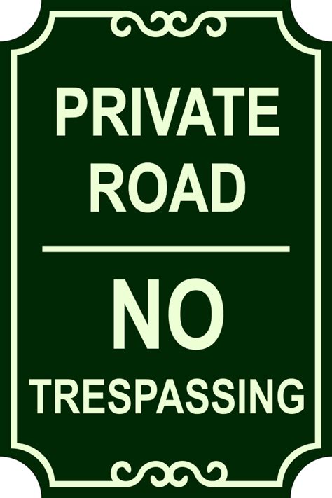 Private Road Trespassing Sign- Custom Signs