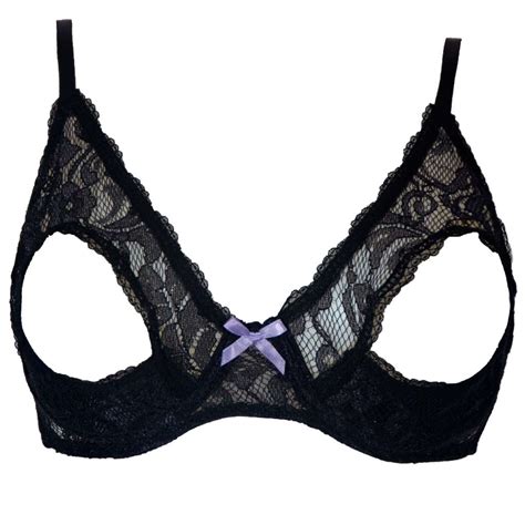 Open Cup/Tip Lace Bra - Size 36 - Black, New | eBay