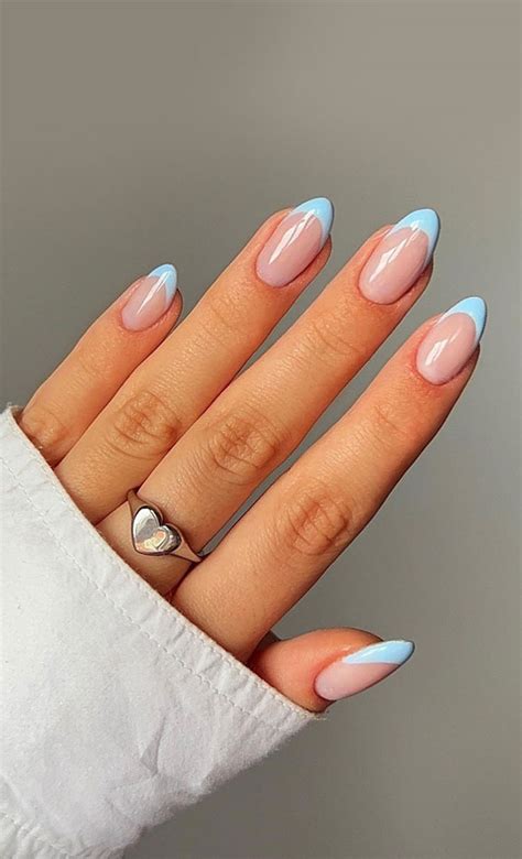 sky-blue-french-tip-nails 1 - Fab Mood | Wedding Colours, Wedding ...